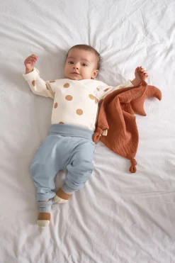 Baby Body kurzarm - Bio Baumwolle, Punkte, Weiß