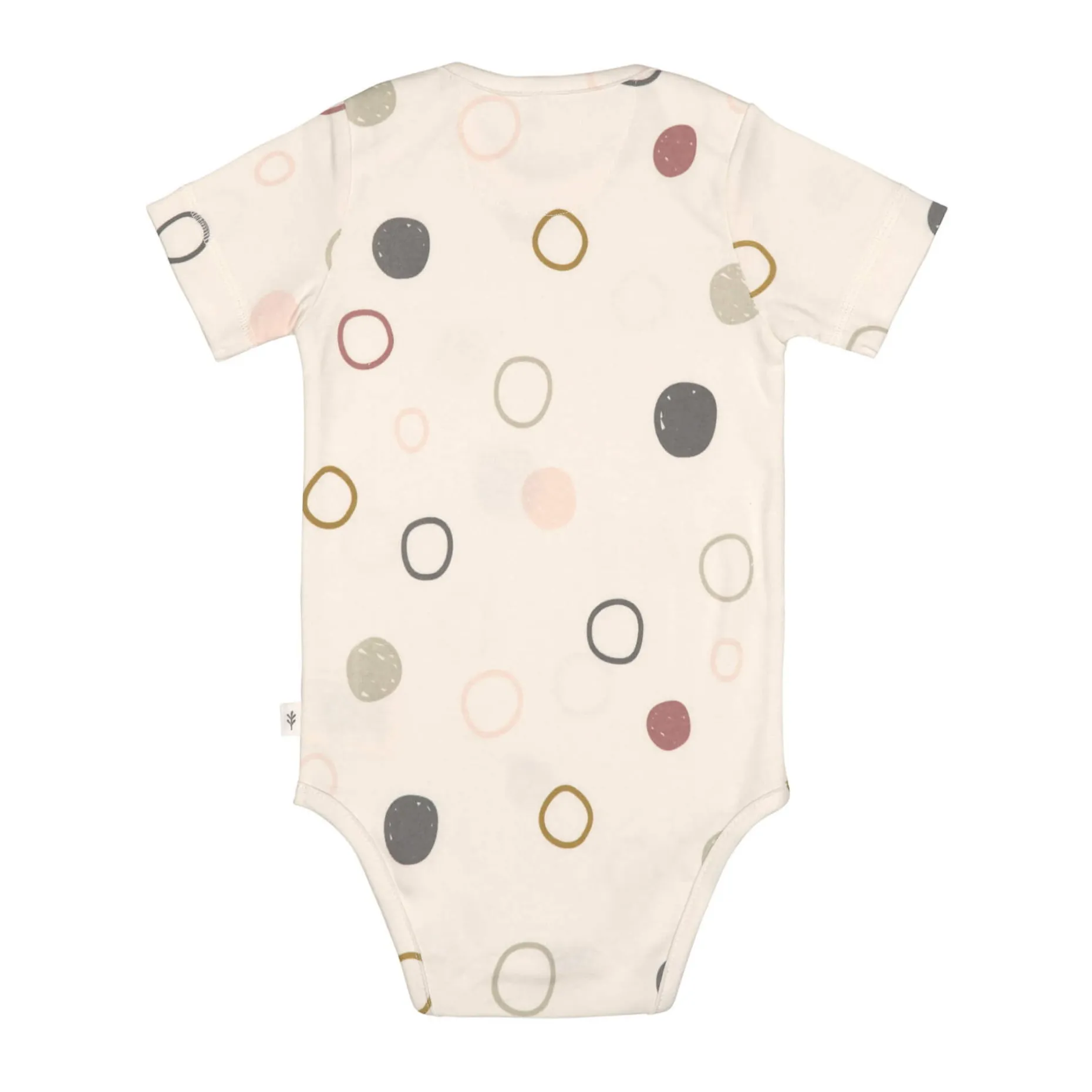 Baby Body kurzarm - Bio Baumwolle, Kreise, Beige