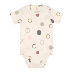 Baby Body kurzarm - Bio Baumwolle, Kreise, Beige