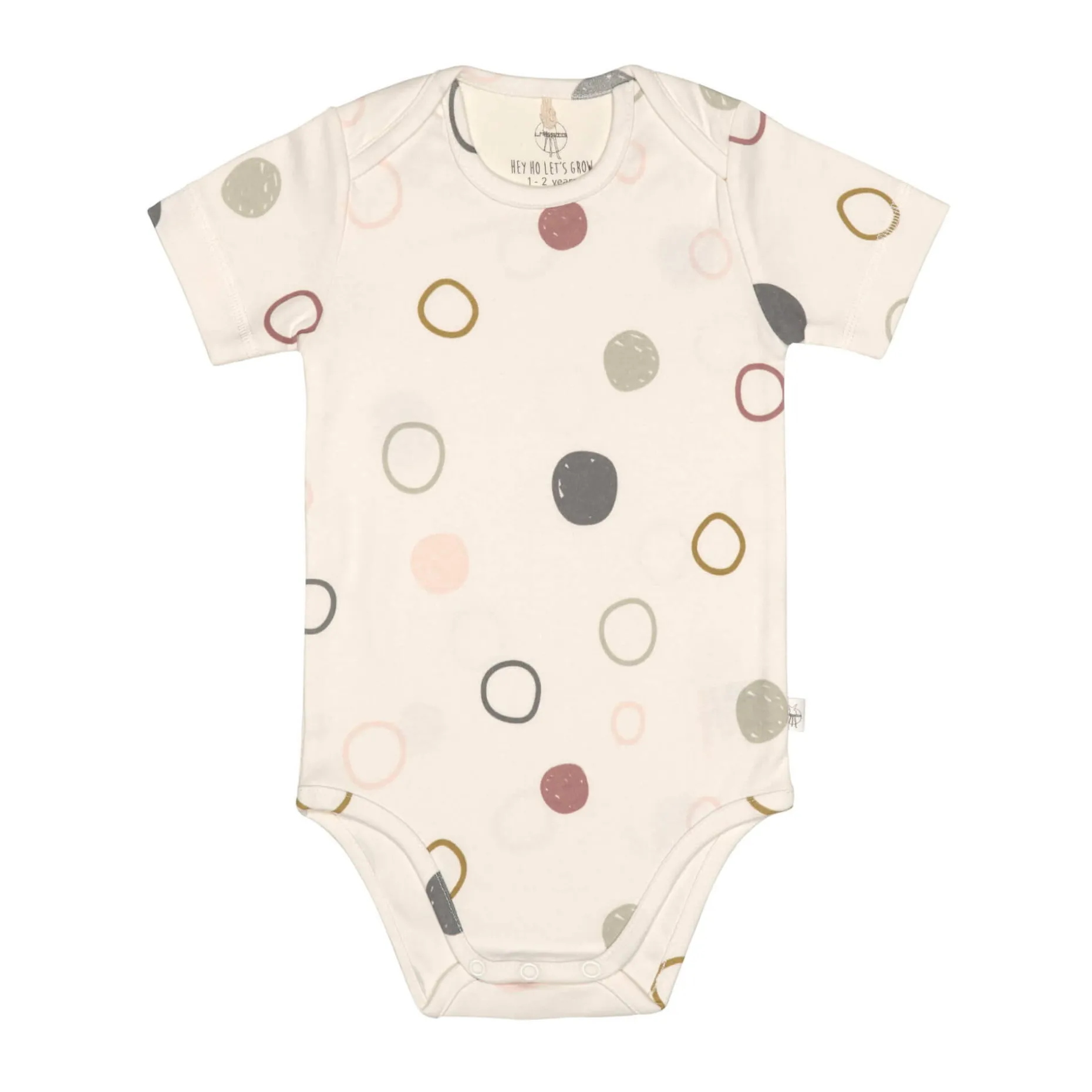Baby Body kurzarm - Bio Baumwolle, Kreise, Beige