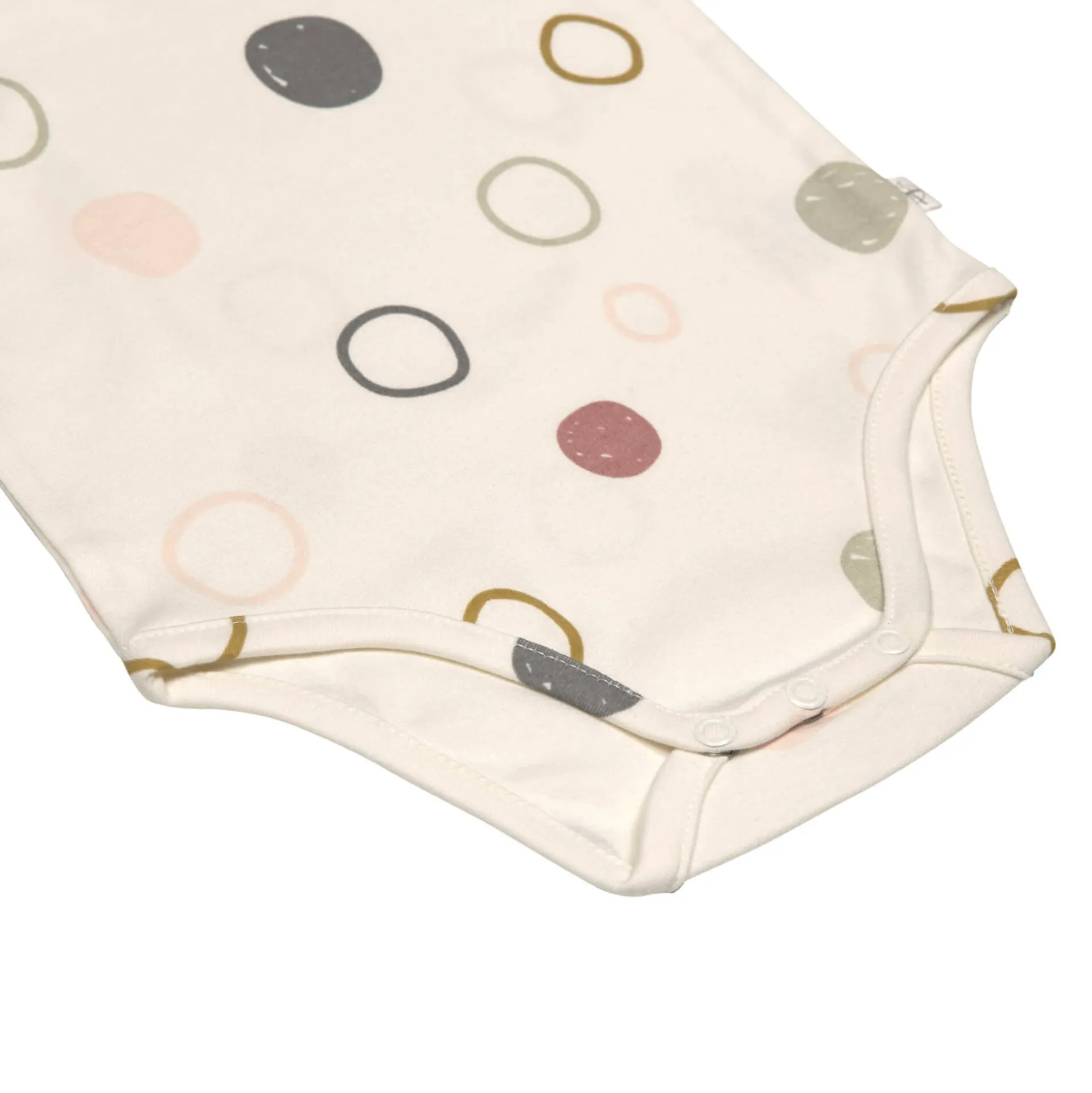 Baby Body kurzarm - Bio Baumwolle, Kreise, Beige