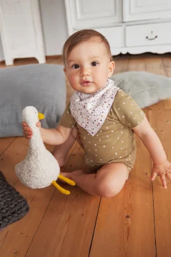 Baby Body kurzarm - Bio Baumwolle, Punkte, Gelb