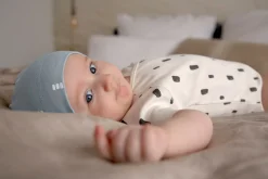 Baby Body kurzarm - Bio Baumwolle, Rechtecke, Weiß