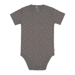 Baby Body kurzarm - Bio Baumwolle, Punkte, Anthrazit