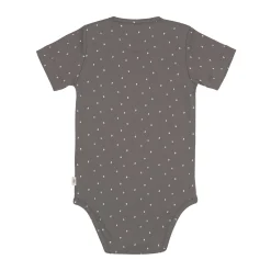 Baby Body kurzarm - Bio Baumwolle, Punkte, Anthrazit