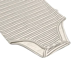 Baby Body kurzarm - Bio Baumwolle, Streifen, Grau