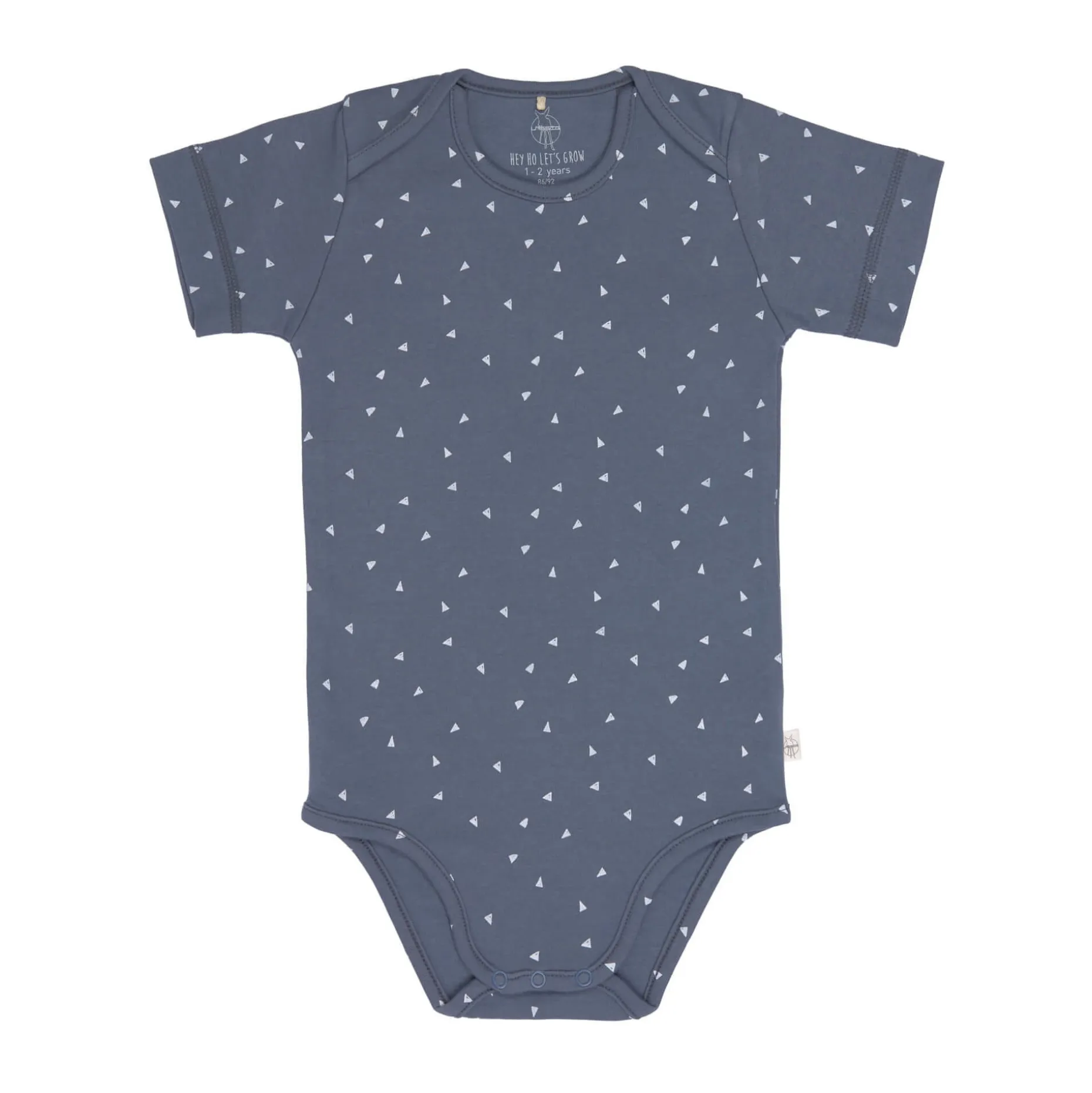 Baby Body kurzarm - Bio Baumwolle, Dreiecke, Blau