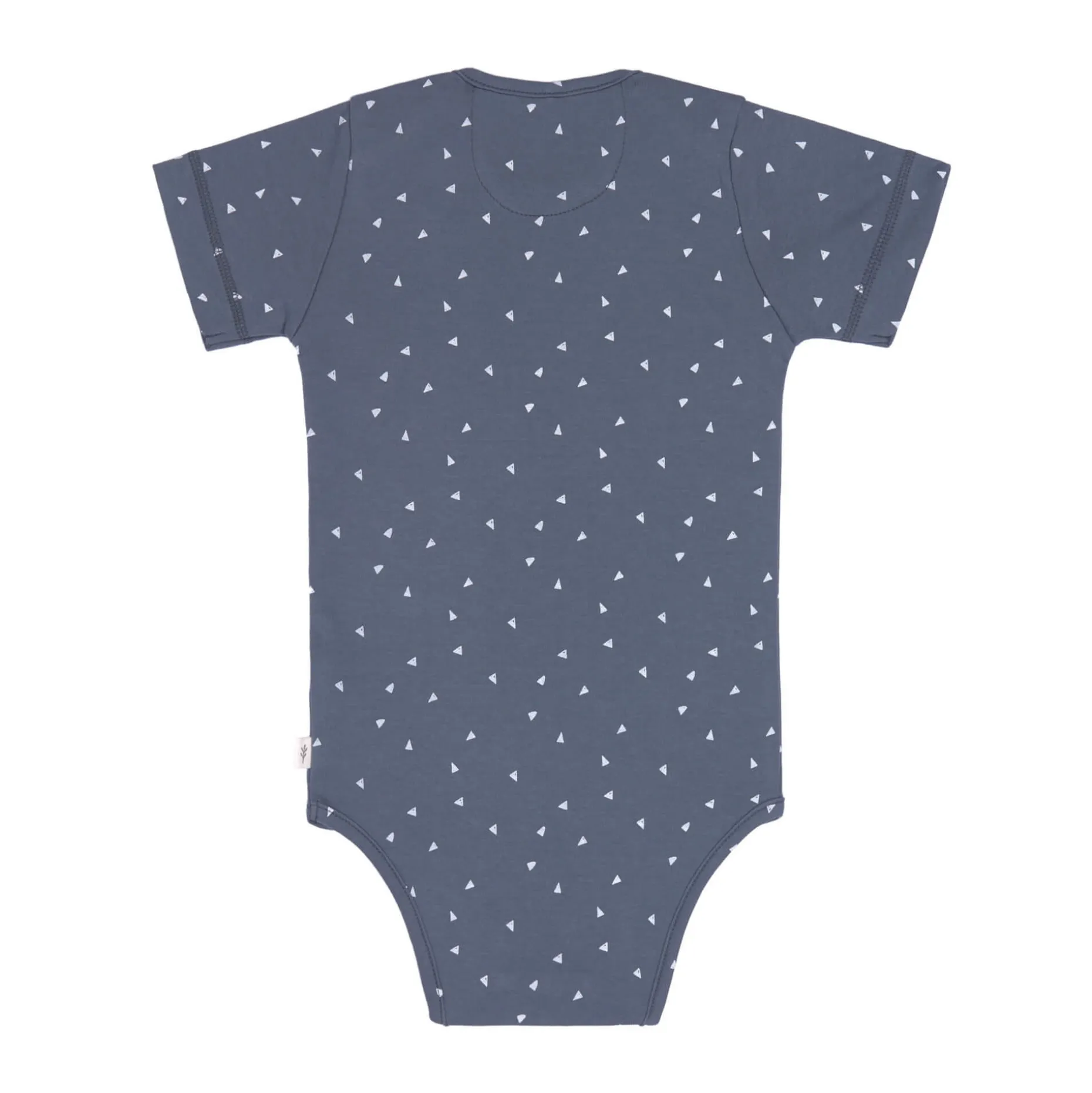 Baby Body kurzarm - Bio Baumwolle, Dreiecke, Blau