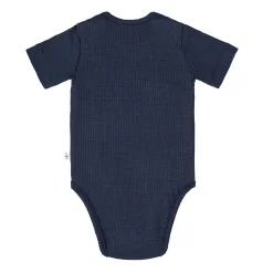 Baby Body Kurzarm - gerippt, Blau