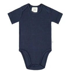 Baby Body Kurzarm - gerippt, Blau