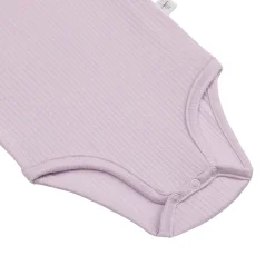 Baby Body Kurzarm - gerippt, Lila