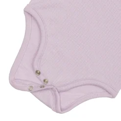 Baby Body Kurzarm - gerippt, Lila