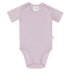 Baby Body Kurzarm - gerippt, Lila
