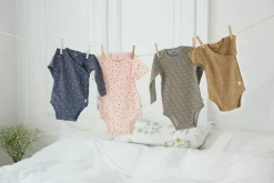 Baby Body langarm - Bio Baumwolle, Rosa