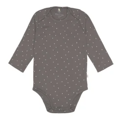 Baby Body langarm - Bio Baumwolle, Punkte, Anthrazit