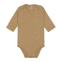 Baby Body langarm - Bio Baumwolle, Punkte, Gelb