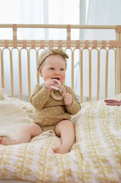 Baby Body langarm - Bio Baumwolle, Punkte, Gelb