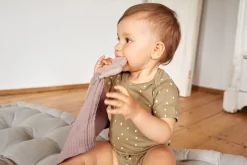Baby Body langarm - Bio Baumwolle, Punkte, Gelb