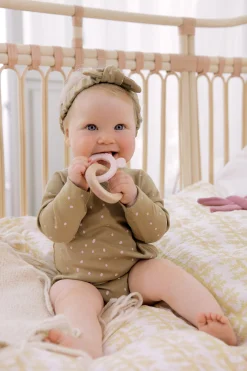 Baby Body langarm - Bio Baumwolle, Punkte, Gelb