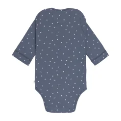 Baby Body langarm - Bio Baumwolle, Dreiecke, Blau