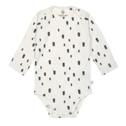 Baby Body langarm - Bio Baumwolle, Rechtecke, Weiß