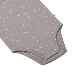 Baby Body langarm - Bio Baumwolle, Punkte, Taupe