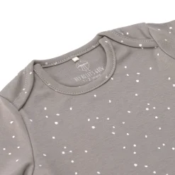 Baby Body langarm - Bio Baumwolle, Punkte, Taupe