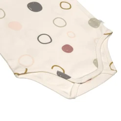 Baby Body langarm - Bio Baumwolle, Kreise, Beige