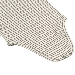 Baby Body langarm - Bio Baumwolle, Streifen, Grau
