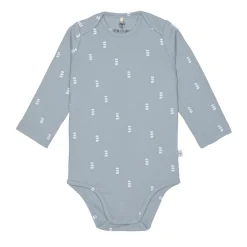 Baby Body langarm - Bio Baumwolle, Blocks, Hellblau