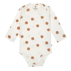 Baby Body langarm - Bio Baumwolle, Punkte, Weiß