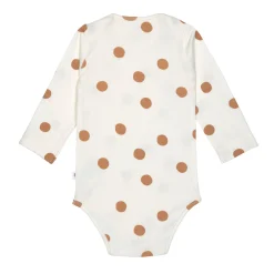Baby Body langarm - Bio Baumwolle, Punkte, Weiß