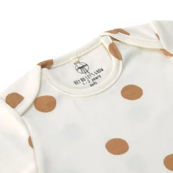 Baby Body langarm - Bio Baumwolle, Punkte, Weiß