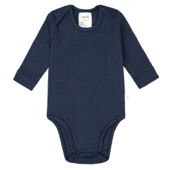 Baby Body Langarm - gerippt, Blau
