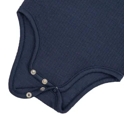 Baby Body Langarm - gerippt, Blau