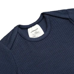 Baby Body Langarm - gerippt, Blau