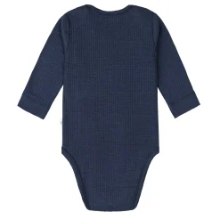 Baby Body Langarm - gerippt, Blau