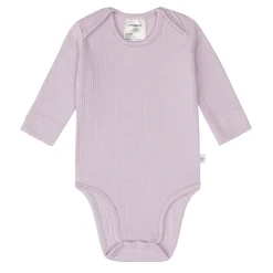 Baby Body Langarm - gerippt, Lila