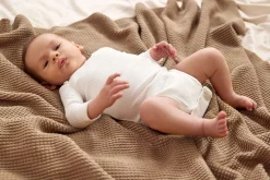 Baby Body Langarm - gerippt, Milky