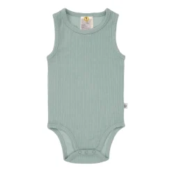 Baby Body - Ärmellos gerippt, Granit Grün