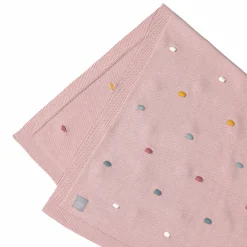 Babydecke - Bio Baumwolle, Dots, Dusky Pink