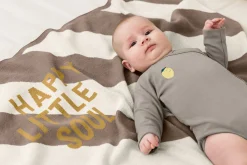 Babydecke - Bio Baumwolle, Gestreift Nature Taupe