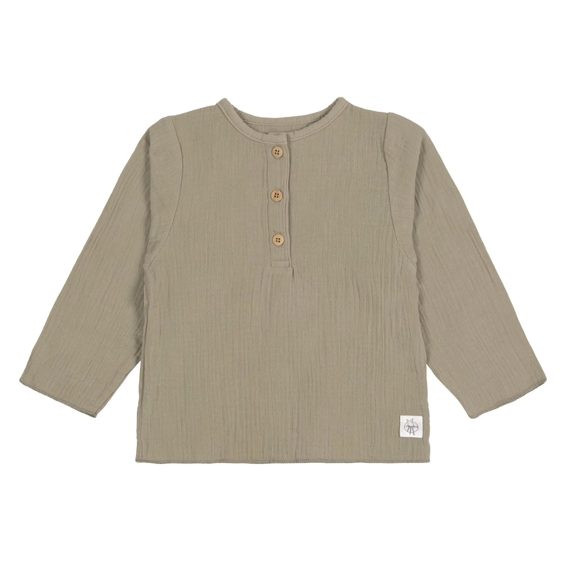 Baby Langarmshirt - Bio Baumwolle, Oliv