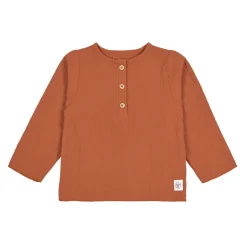 Baby Langarmshirt - Bio Baumwolle, Rostrot