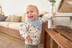 Baby Langarmshirts - Bio Baumwolle, Bricks, Milky
