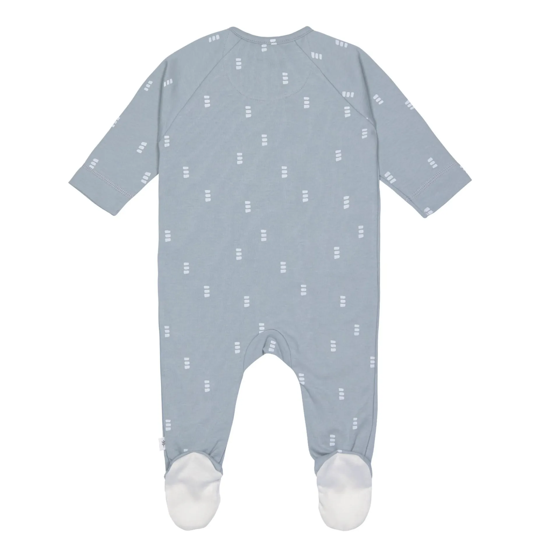 Baby Schlafanzug mit Füßen - Bio Baumwolle, Blocks, Hellblau