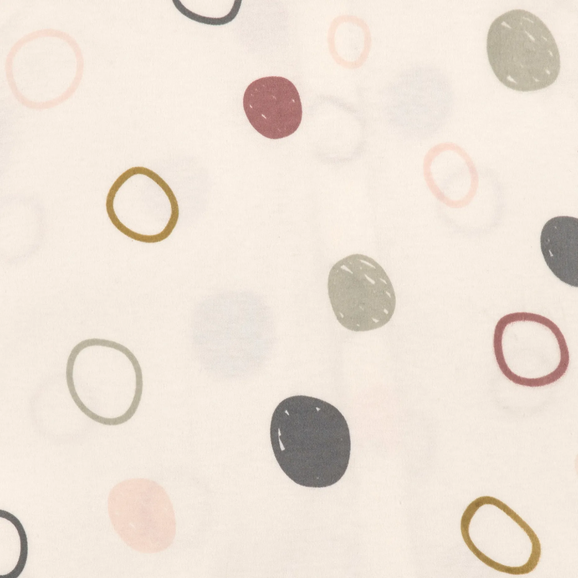 Baby Schlafanzug mit Füßen - Bio Baumwolle, Circles, Weiß