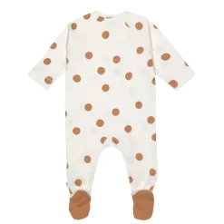 Baby Schlafanzug mit Füßen - Bio Baumwolle, Big Dots, Weiß