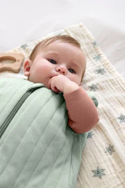 Baby Schlafsack 3 TOG - Bio Baumwolle, Granit Grün