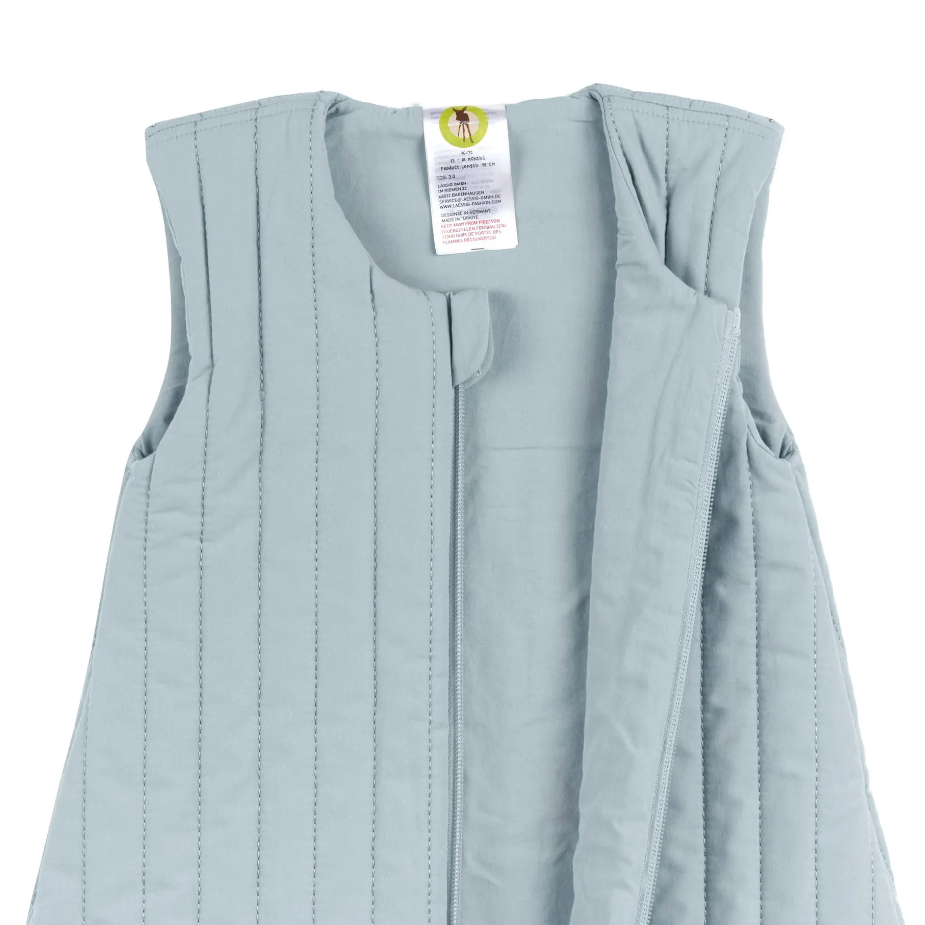 Baby Schlafsack 3 TOG - Bio Baumwolle, Hellblau